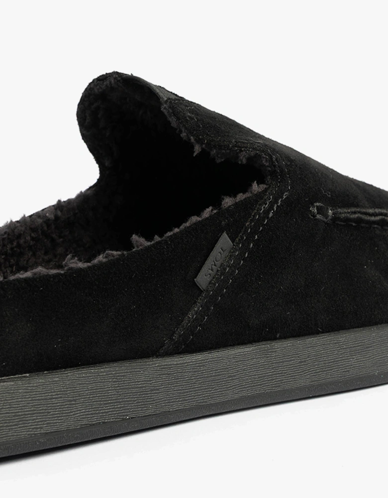 ALONSO MULE Mens Slippers Faux Shearling Lined Mule Black