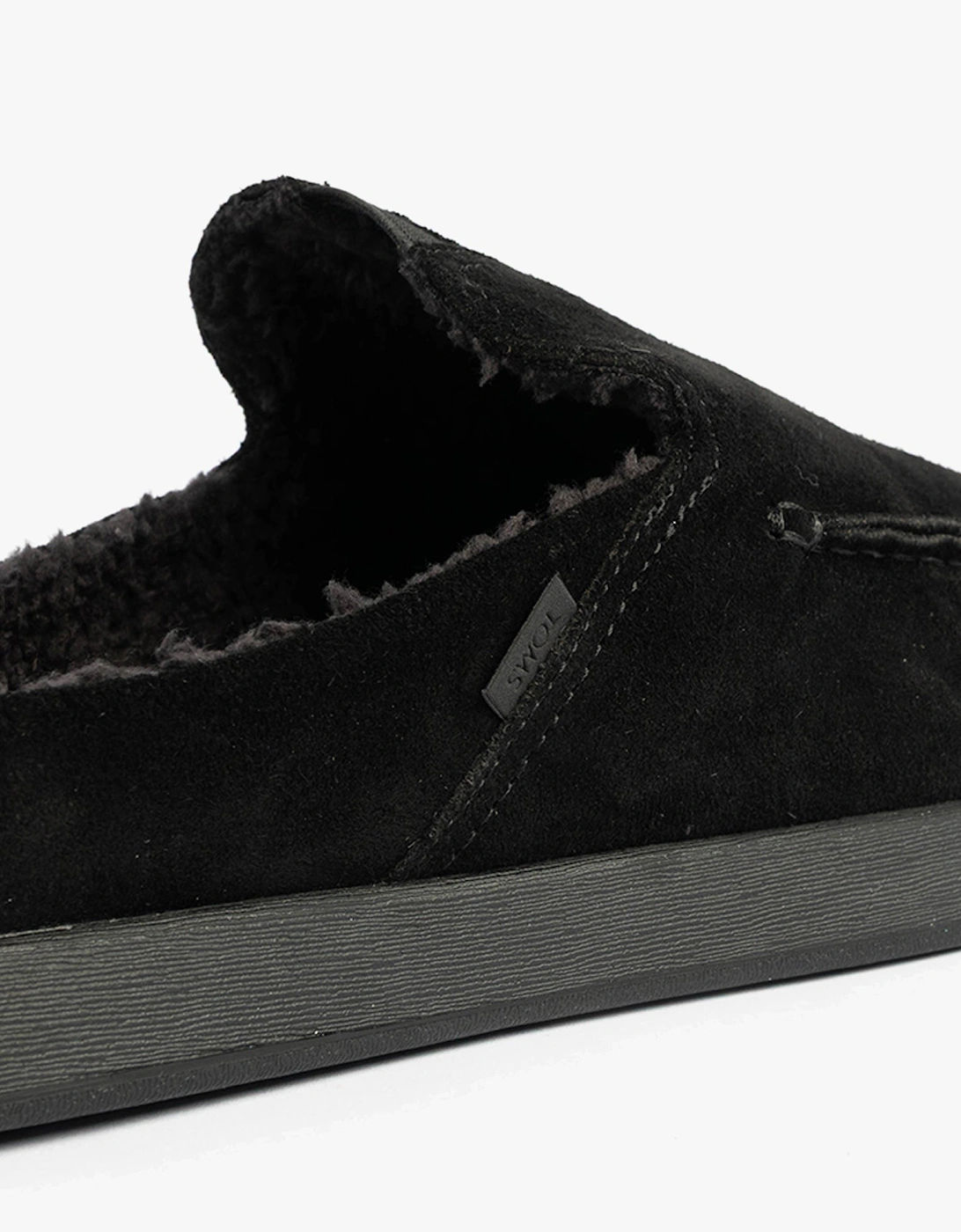 ALONSO MULE Mens Slippers Faux Shearling Lined Mule Black