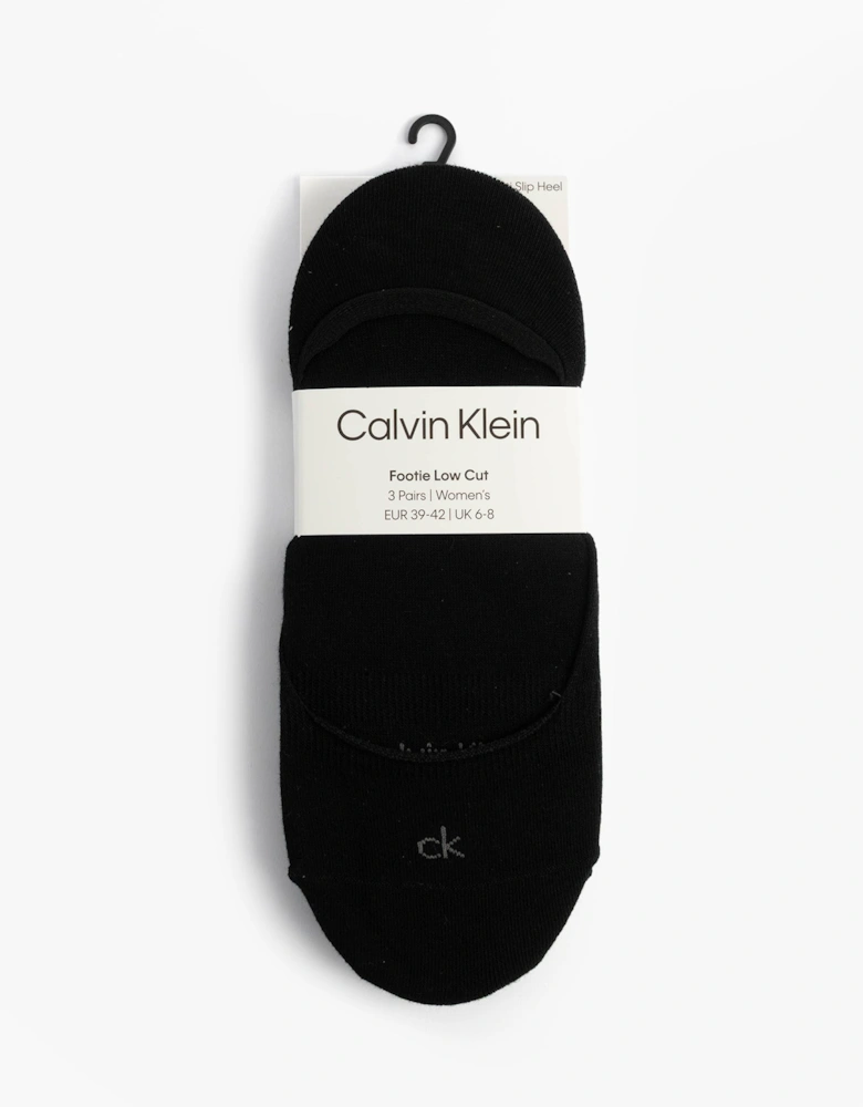 3 Pack Footie Womens Socks Black