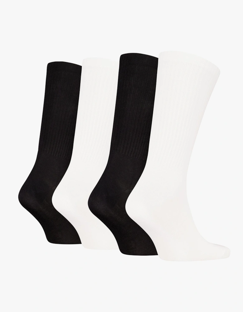 4 Pack Giftbox Monologue Mens Socks White/Black