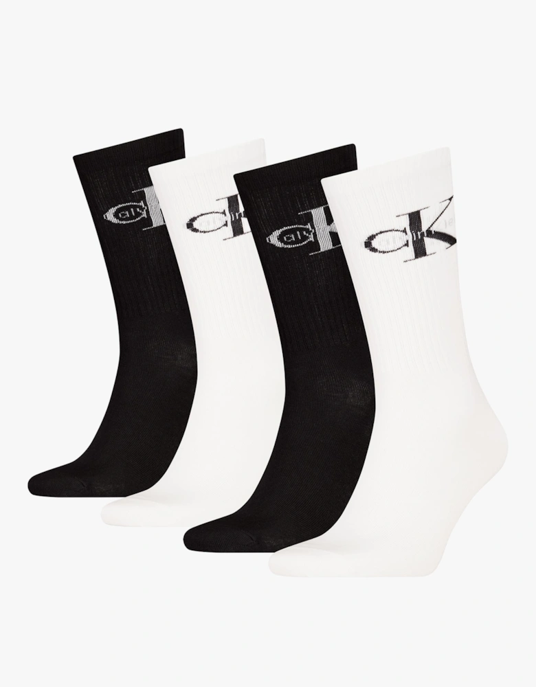 4 Pack Giftbox Monologue Mens Socks White/Black