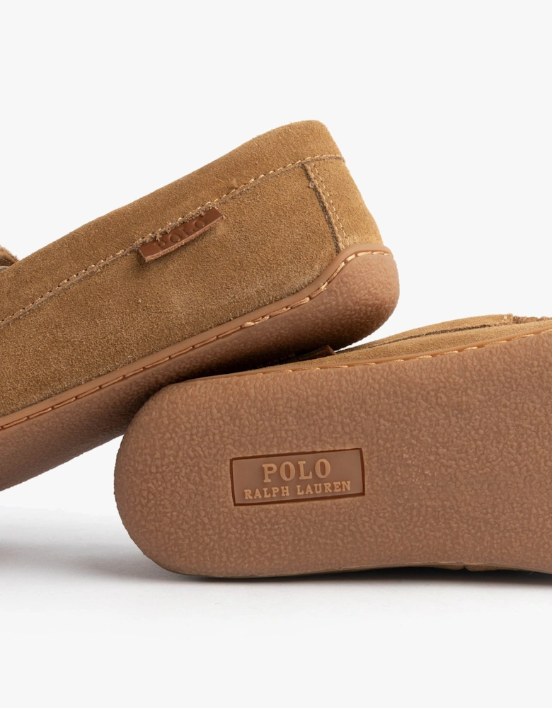 BRENAN Logo Mens Dress Suede Slippers Snff Suede/Navy