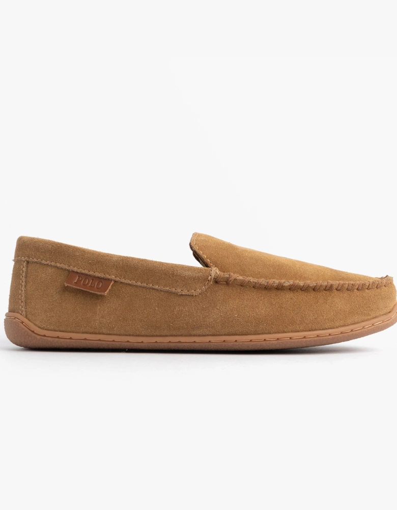 BRENAN Logo Mens Dress Suede Slippers Snff Suede/Navy