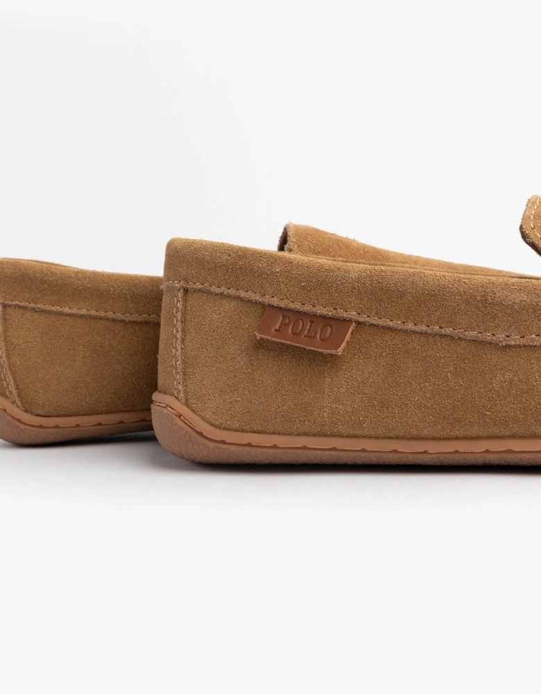 BRENAN Logo Mens Dress Suede Slippers Snff Suede/Navy
