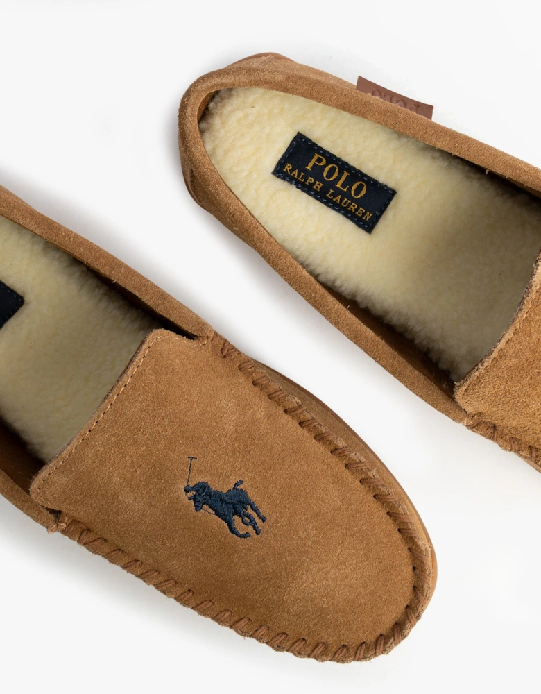 BRENAN Logo Mens Dress Suede Slippers Snff Suede/Navy
