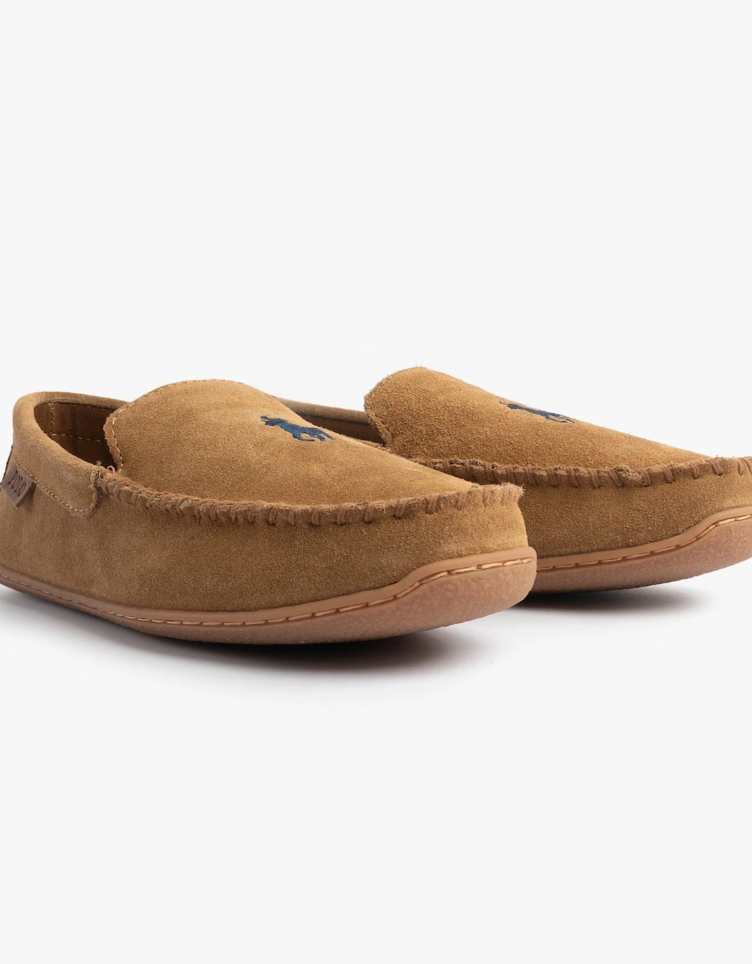 BRENAN Logo Mens Dress Suede Slippers Snff Suede/Navy