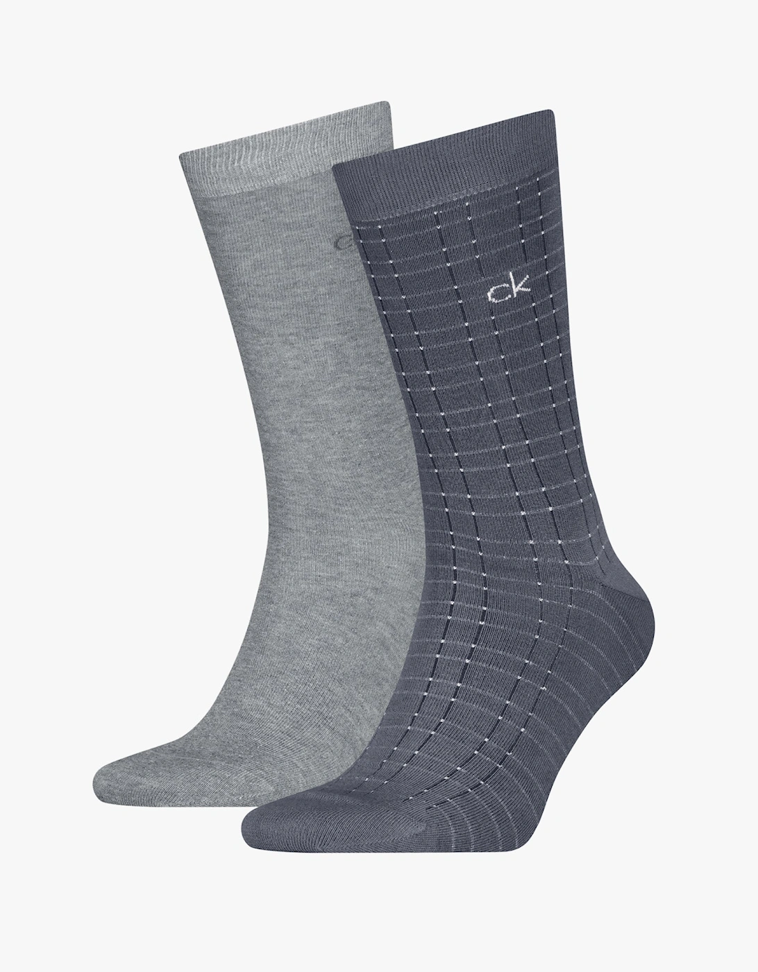 2 Pack Grid Mens Socks Dark Grey, 3 of 2