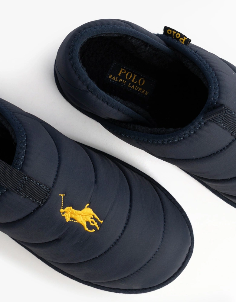 EVERETT Mens Full Slippers Navy/Gold