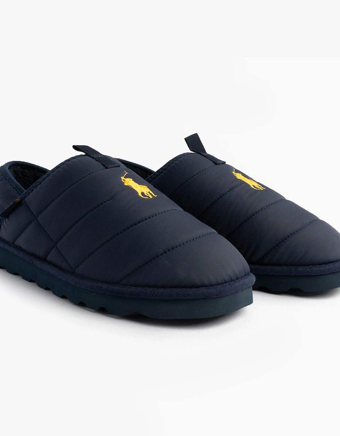 EVERETT Mens Full Slippers Navy/Gold