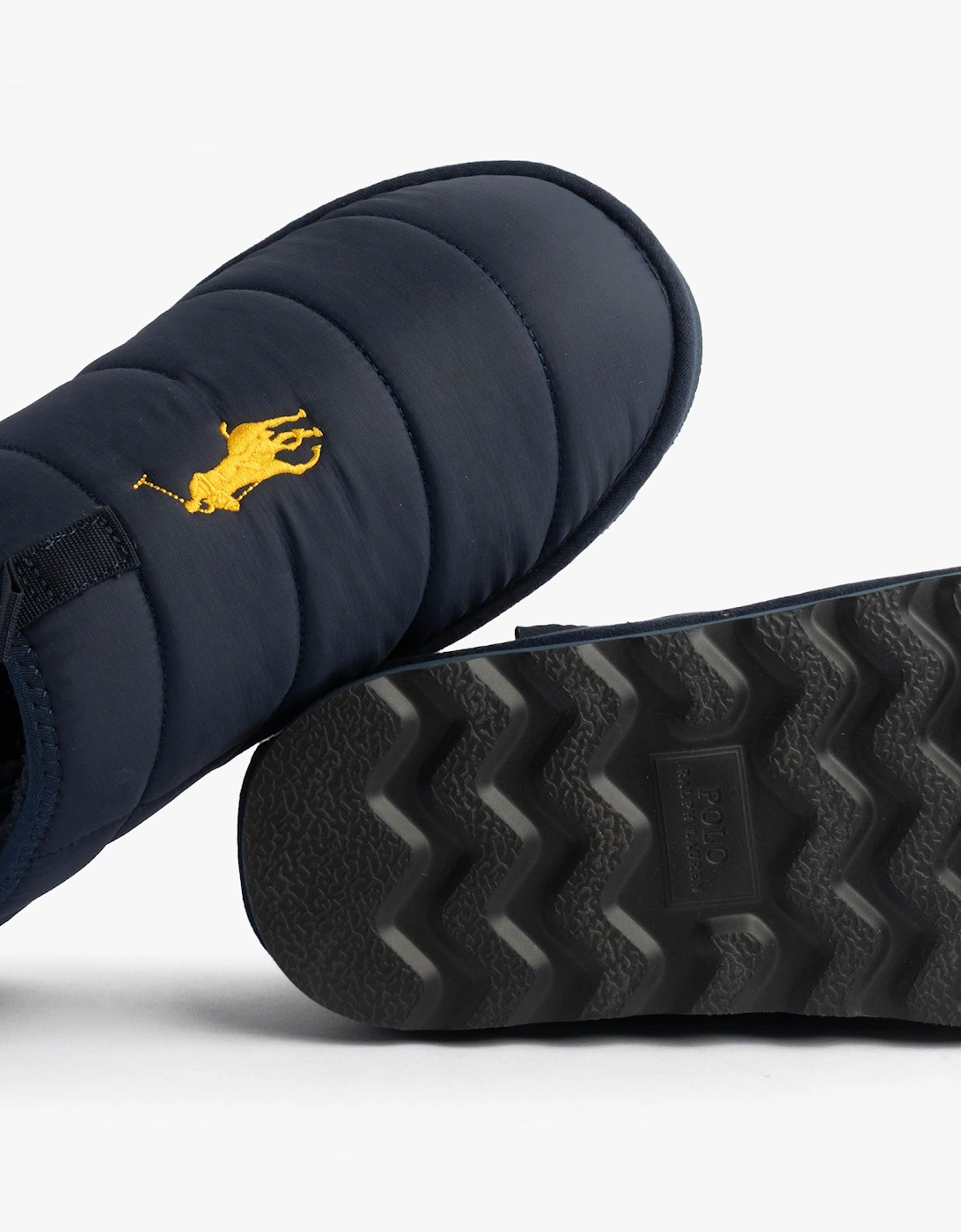 EVERETT Mens Full Slippers Navy/Gold