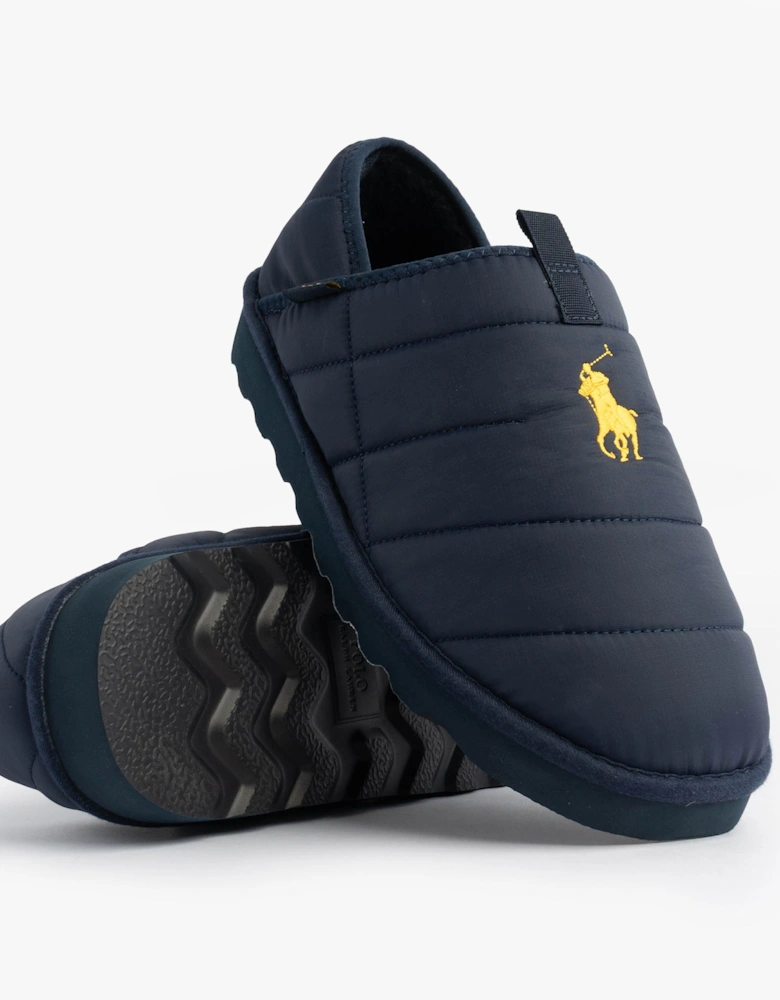 EVERETT Mens Full Slippers Navy/Gold