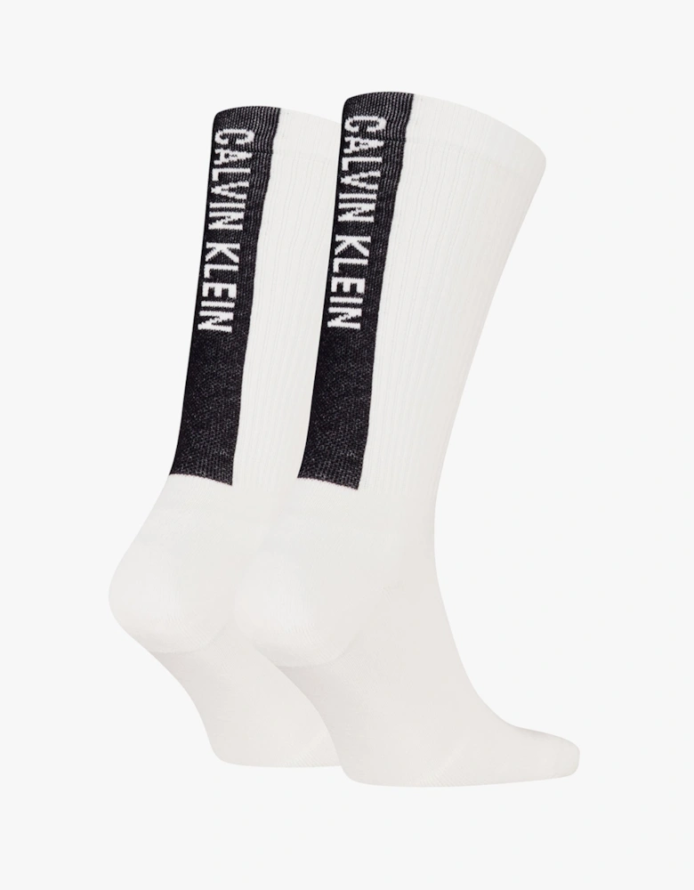 2 Pack Back Logo Mens Socks White