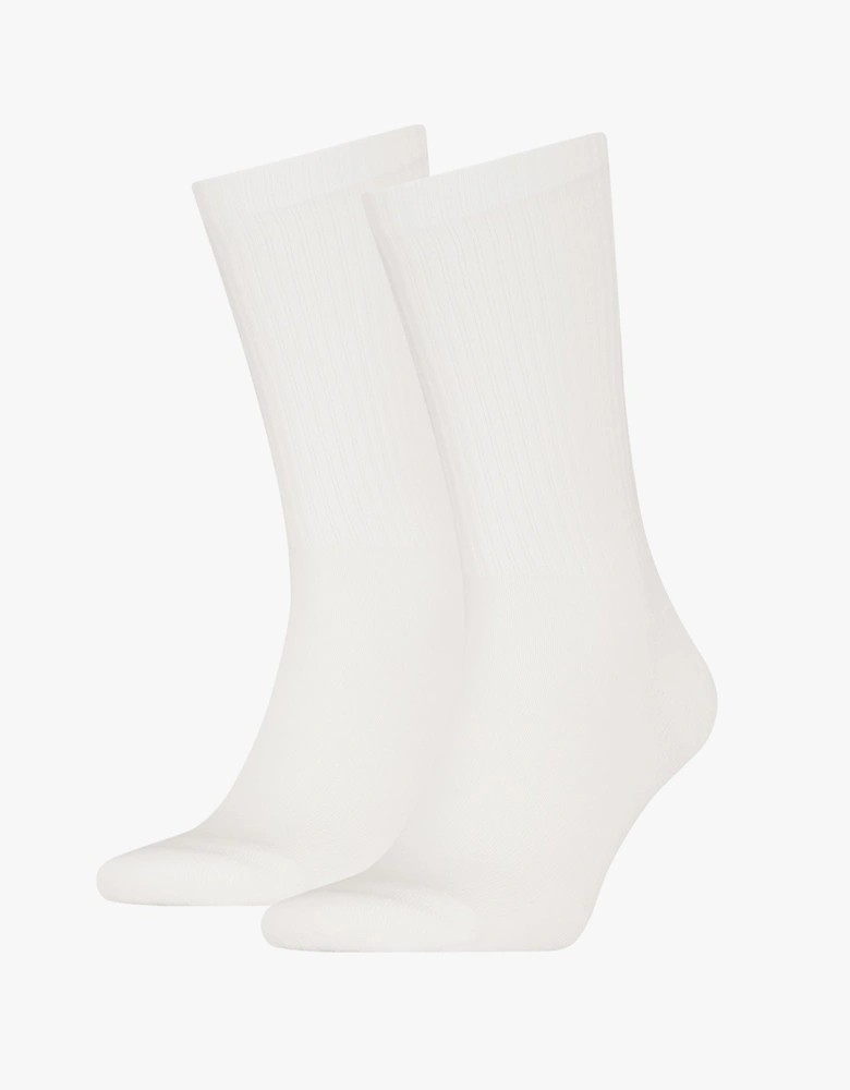 2 Pack Back Logo Mens Socks White