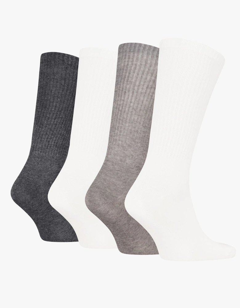4 Pack Giftbox Monologue Mens Socks Grey Melange/White