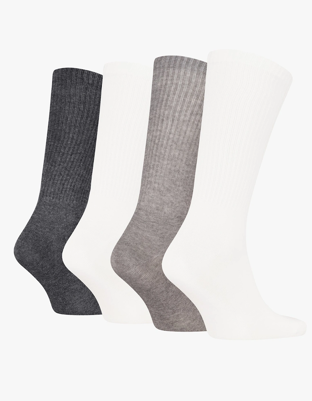 4 Pack Giftbox Monologue Mens Socks Grey Melange/White