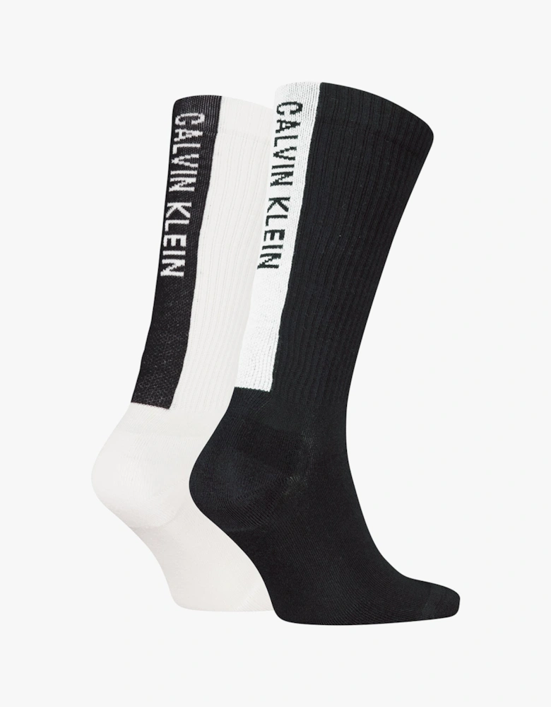 2 Pack Back Logo Mens Socks Black & White