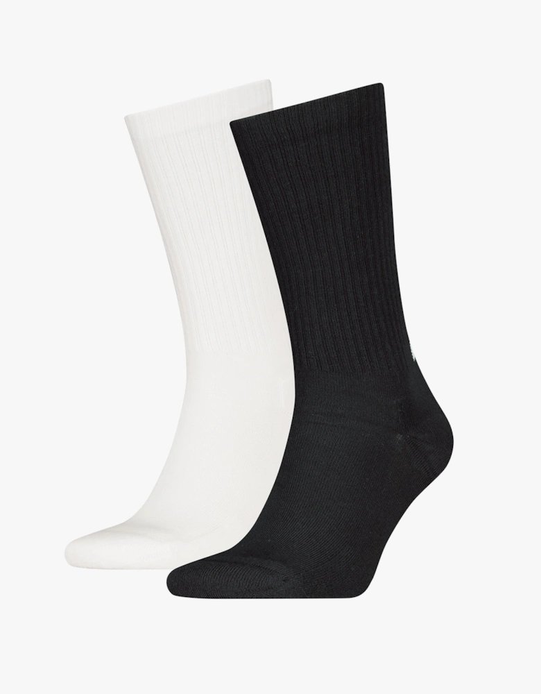 2 Pack Back Logo Mens Socks Black & White