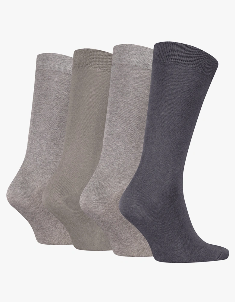 4 Pack Giftbox Classic Mens Socks Grey Combo