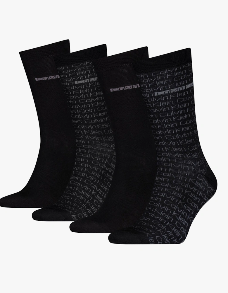 4 Pack Giftbox AOP Mens Socks Black