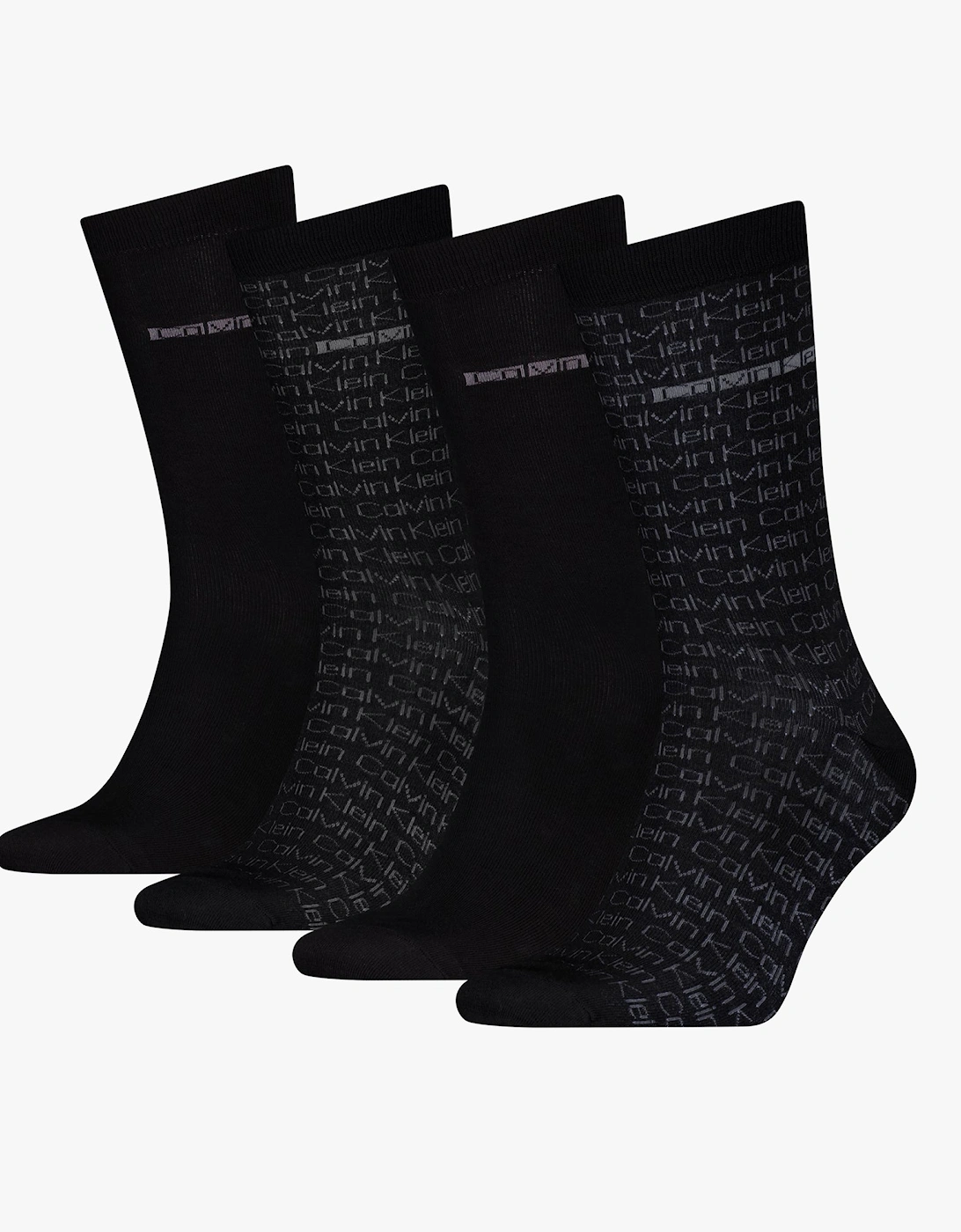 Men's Calvin Klein 4 Pack Giftbox AOP Mens Socks Black