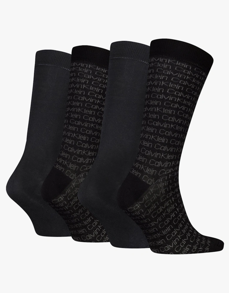 4 Pack Giftbox AOP Mens Socks Black