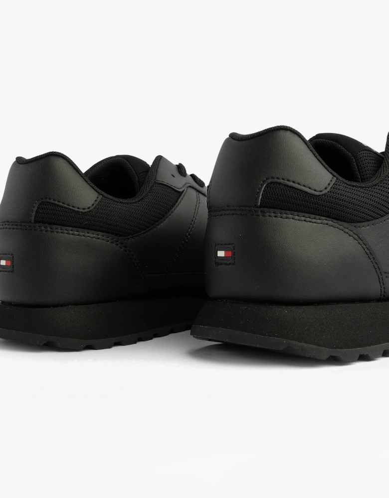Mens Signature Tape Cleat Leather Trainers Black