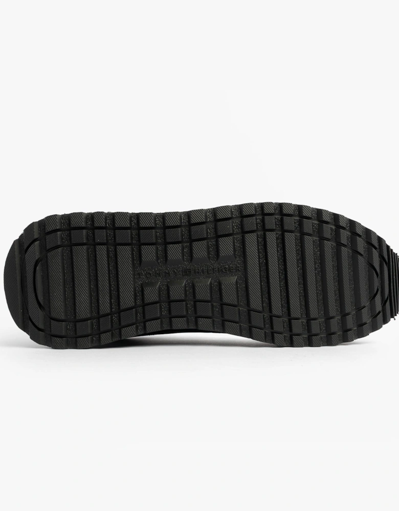 Mens Signature Tape Cleat Leather Trainers Black