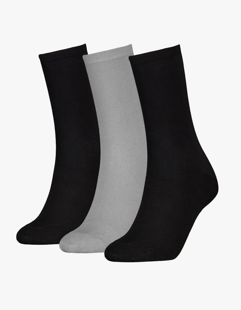 3 Pack Giftbox Lurex Womens Socks Black