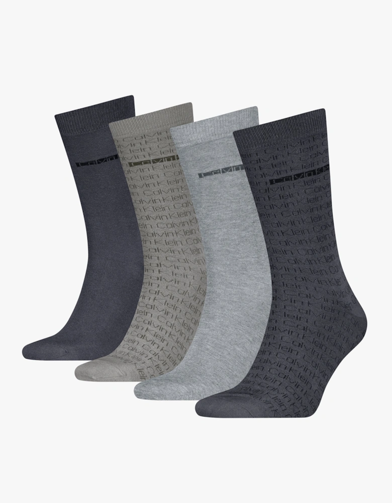 4 Pack Giftbox AOP Mens Socks Grey Combo