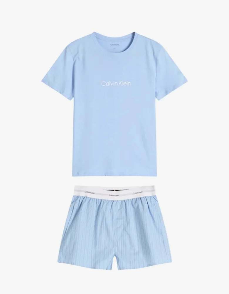 Womens T-Shirt & Short Pyjama Set Blue