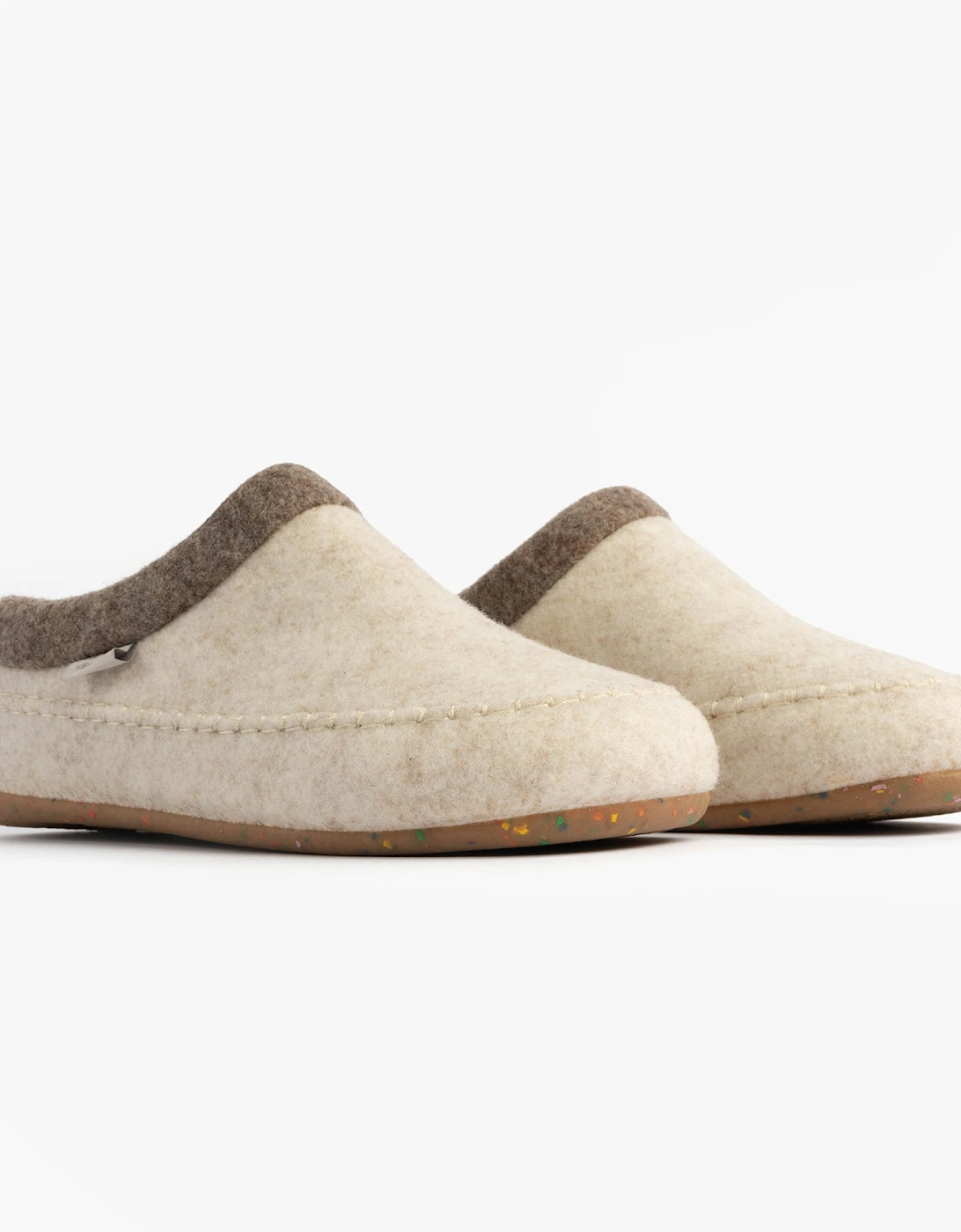 ALBONS Womens Wedge Mule Slippers Beige