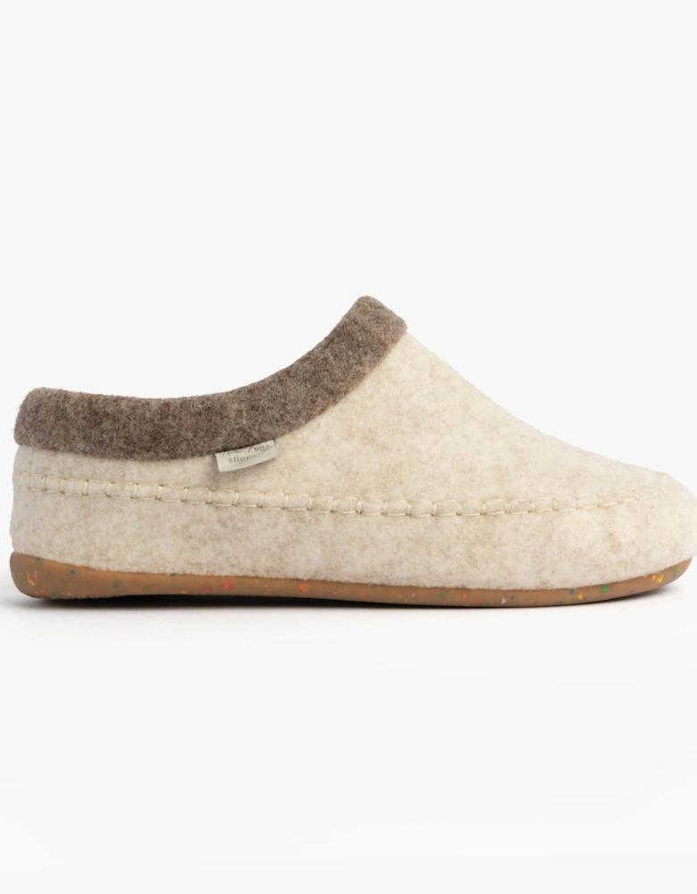 ALBONS Womens Wedge Mule Slippers Beige