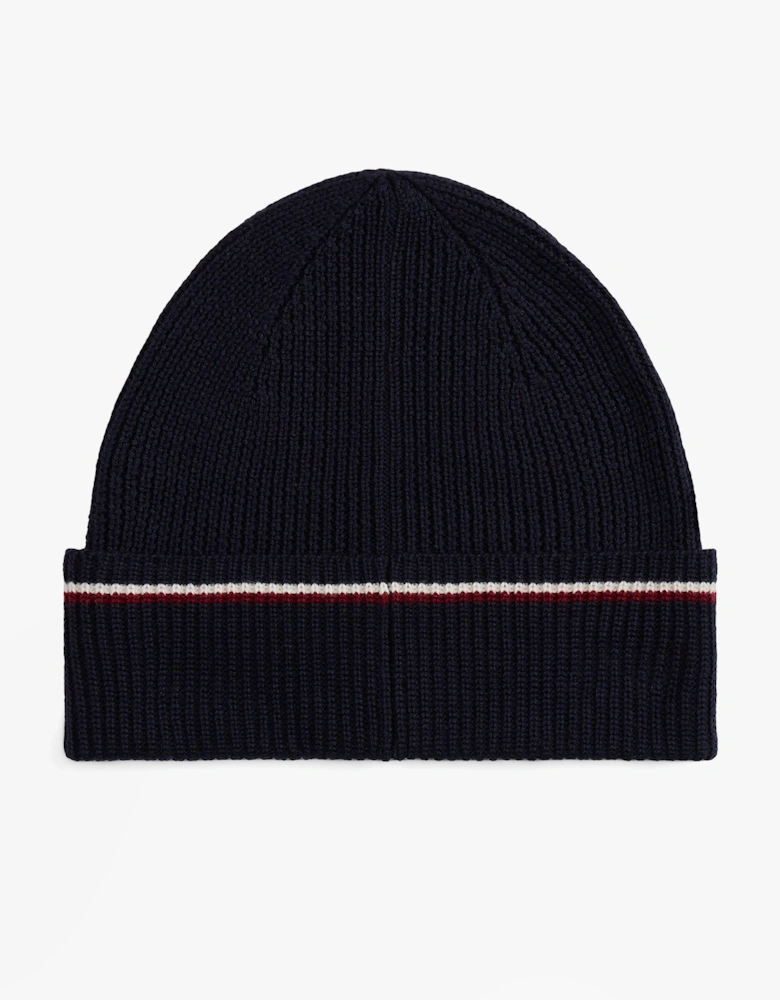 Signature Tape Mens Wool Beanie Blue