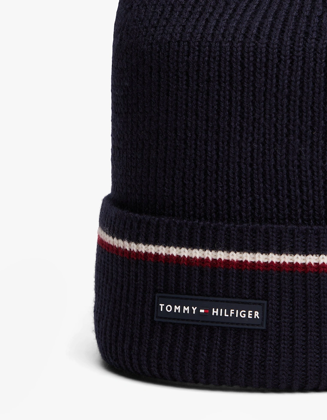 Signature Tape Mens Wool Beanie Blue