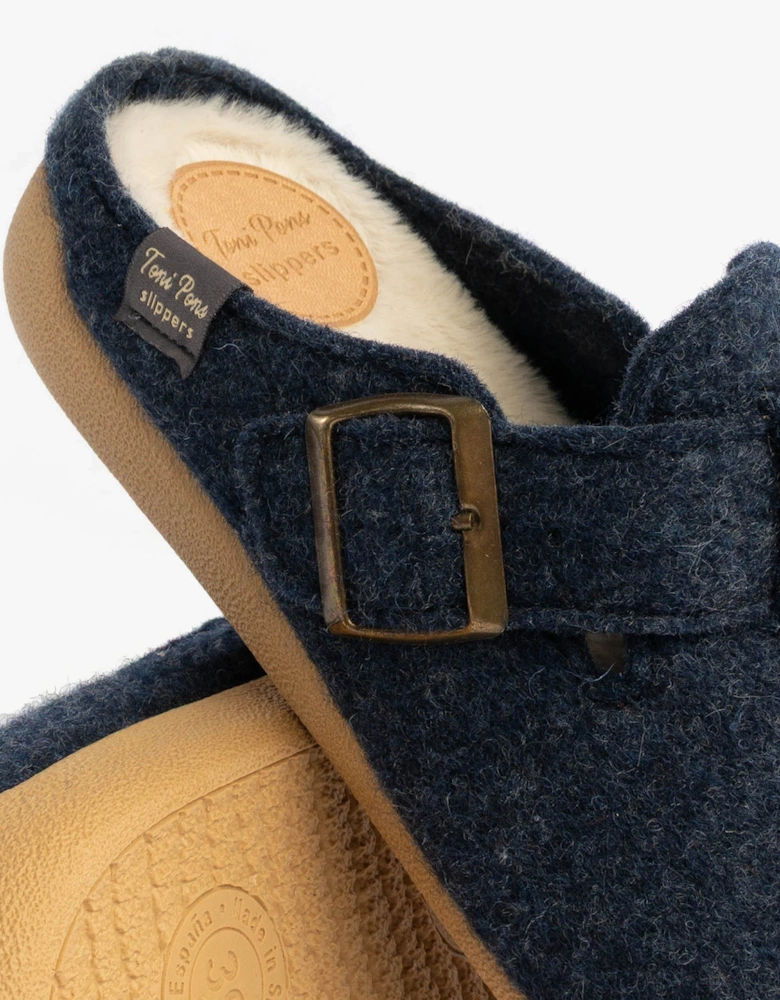 MIMA-FP Womens Mule Slippers Blue