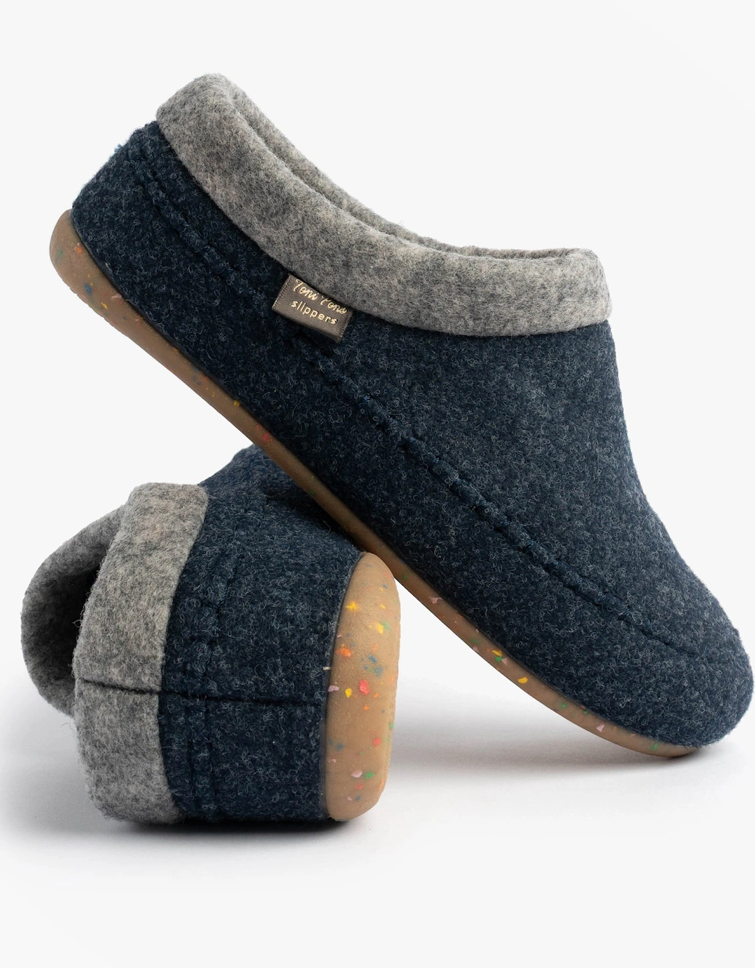 ALBONS Womens Wedge Mule Slippers Blue