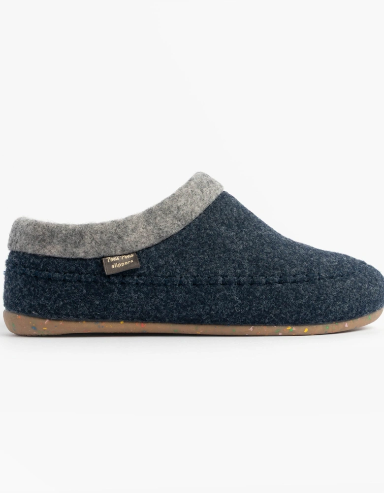 ALBONS Womens Wedge Mule Slippers Blue