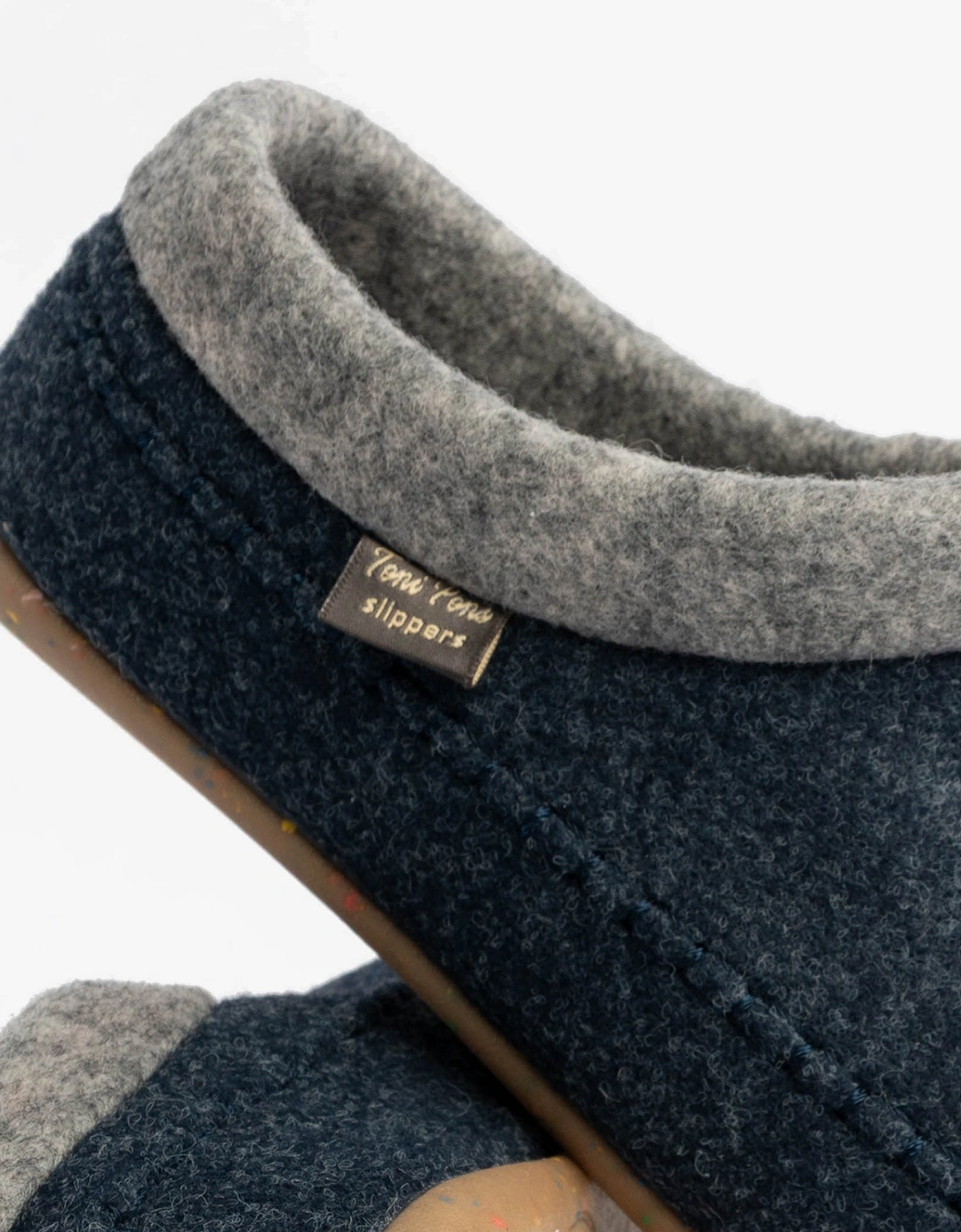 ALBONS Womens Wedge Mule Slippers Blue