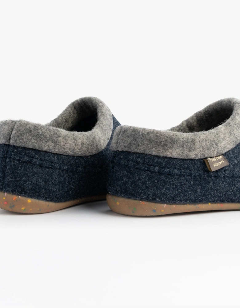 ALBONS Womens Wedge Mule Slippers Blue