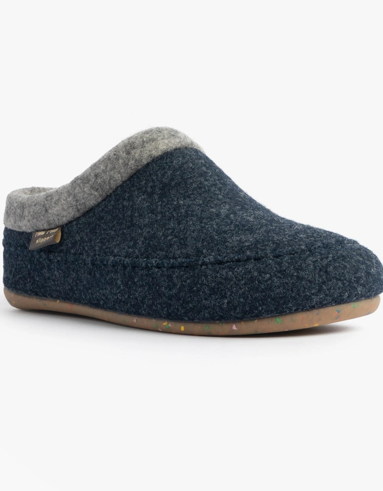 ALBONS Womens Wedge Mule Slippers Blue