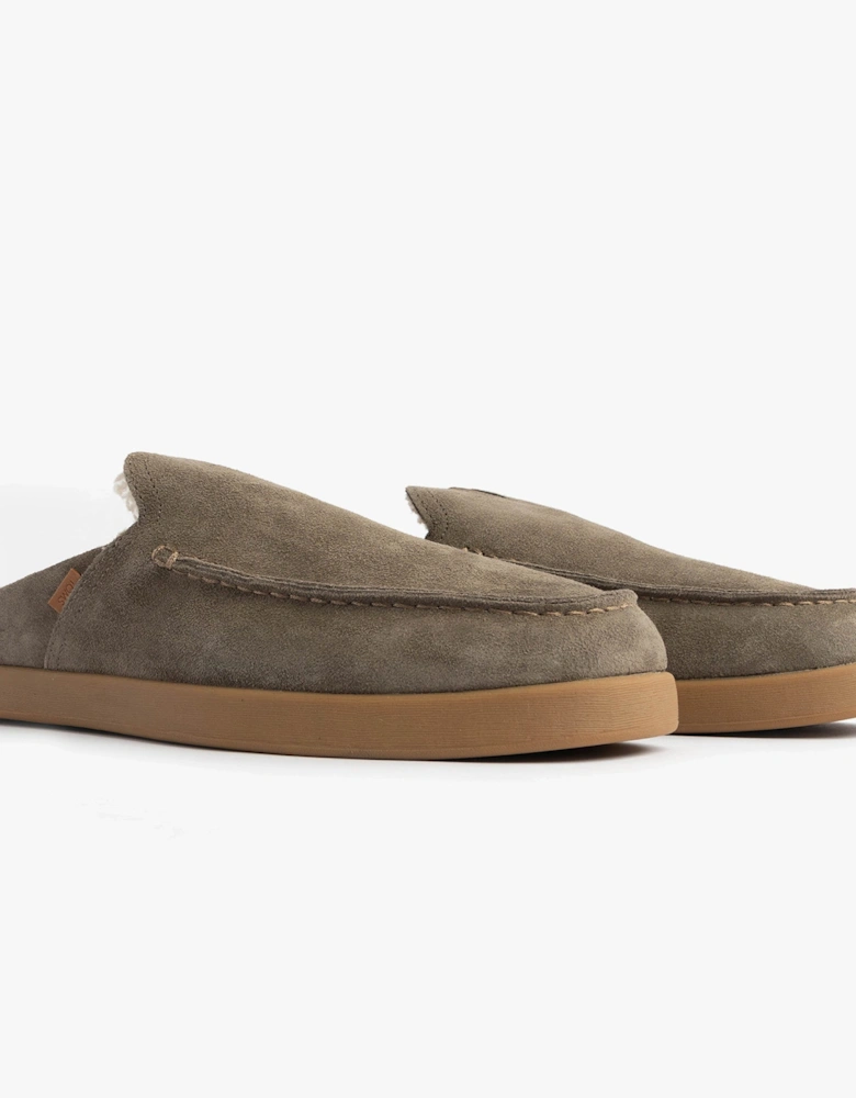 ALONSO MULE Mens Slippers Faux Shearling Lined Mule Olive