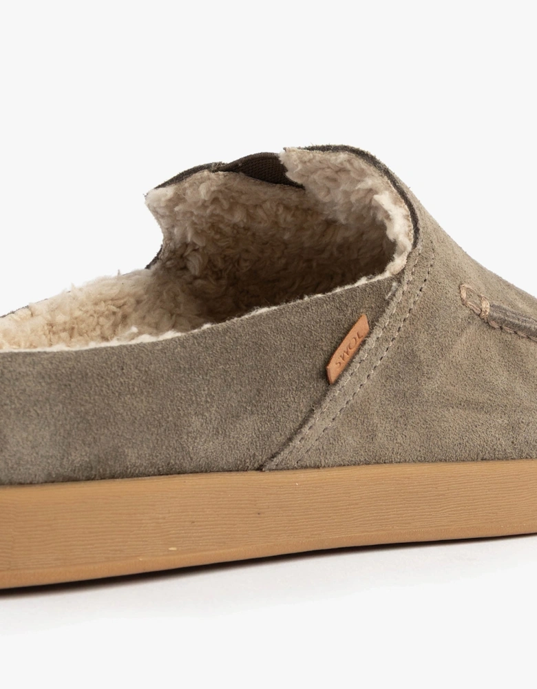 ALONSO MULE Mens Slippers Faux Shearling Lined Mule Olive