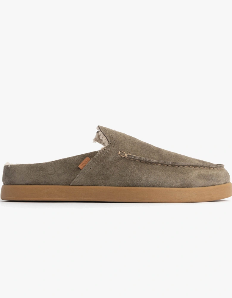 ALONSO MULE Mens Slippers Faux Shearling Lined Mule Olive