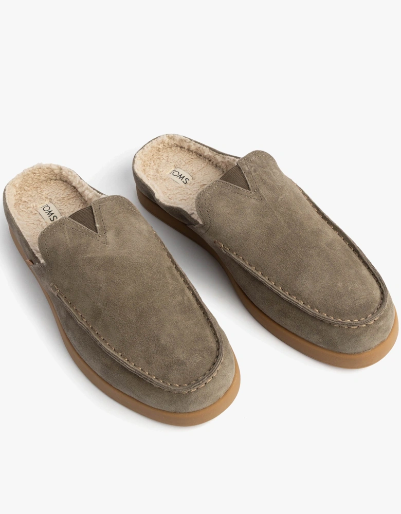 ALONSO MULE Mens Slippers Faux Shearling Lined Mule Olive
