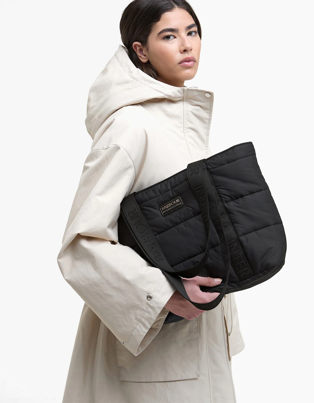 MONACO QUILT Tote Bag Womens Black