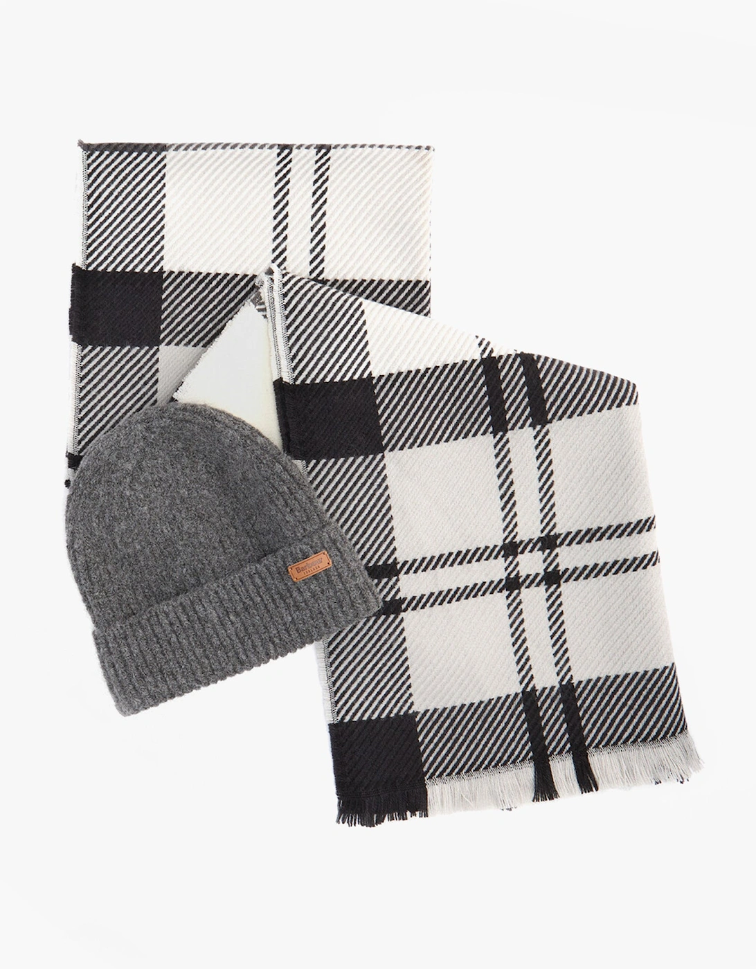 Women's Barbour PENDLE BEANIE & BLAIR SCARF Gift Set Womens Monochrome - Multi