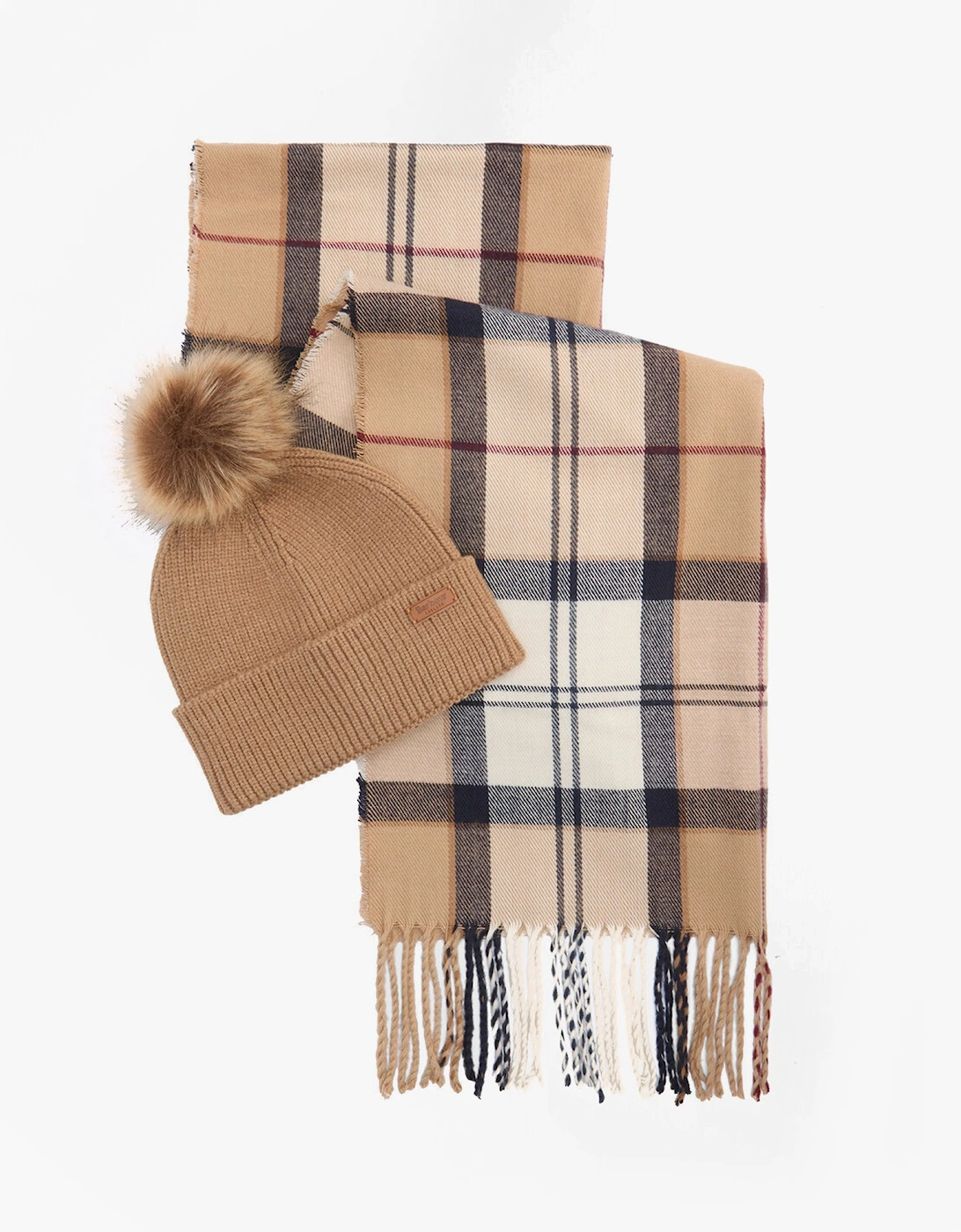 DOVER BEANIE & HAILES SCARF Gift Set Womens Hessian Tartan, 7 of 6