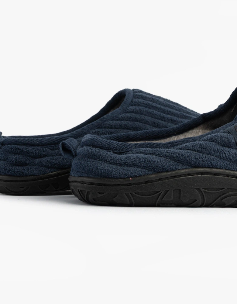 JAMIE Mens Mule Slippers Navy