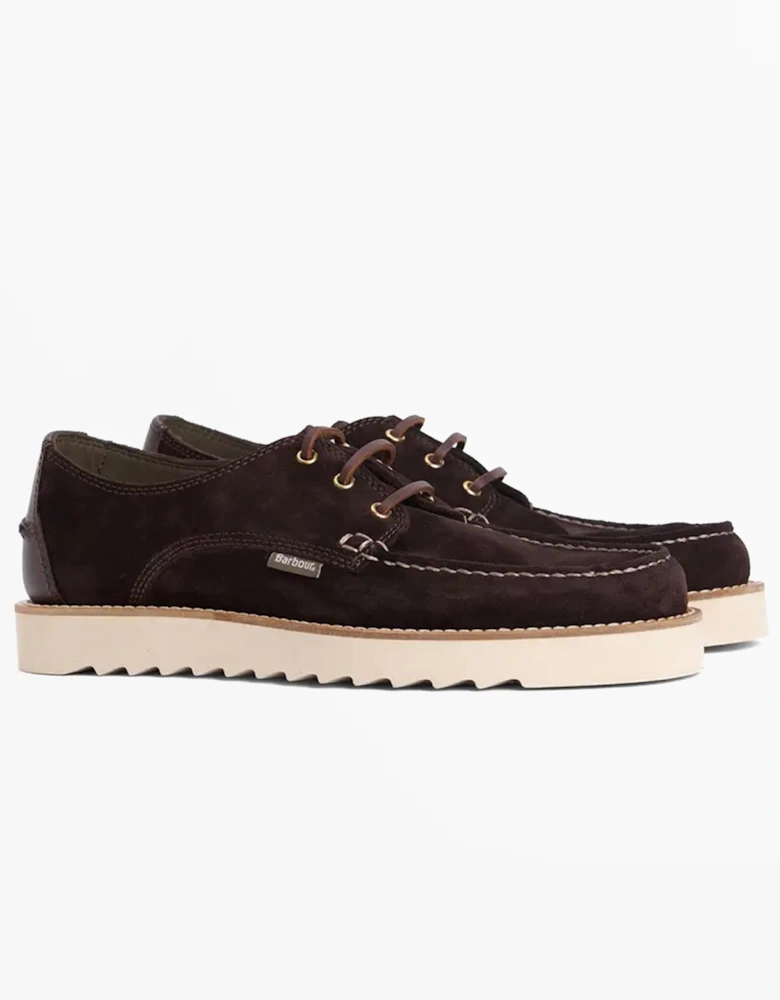 AYDON Mens Derby Shoes Dark Brown Suede