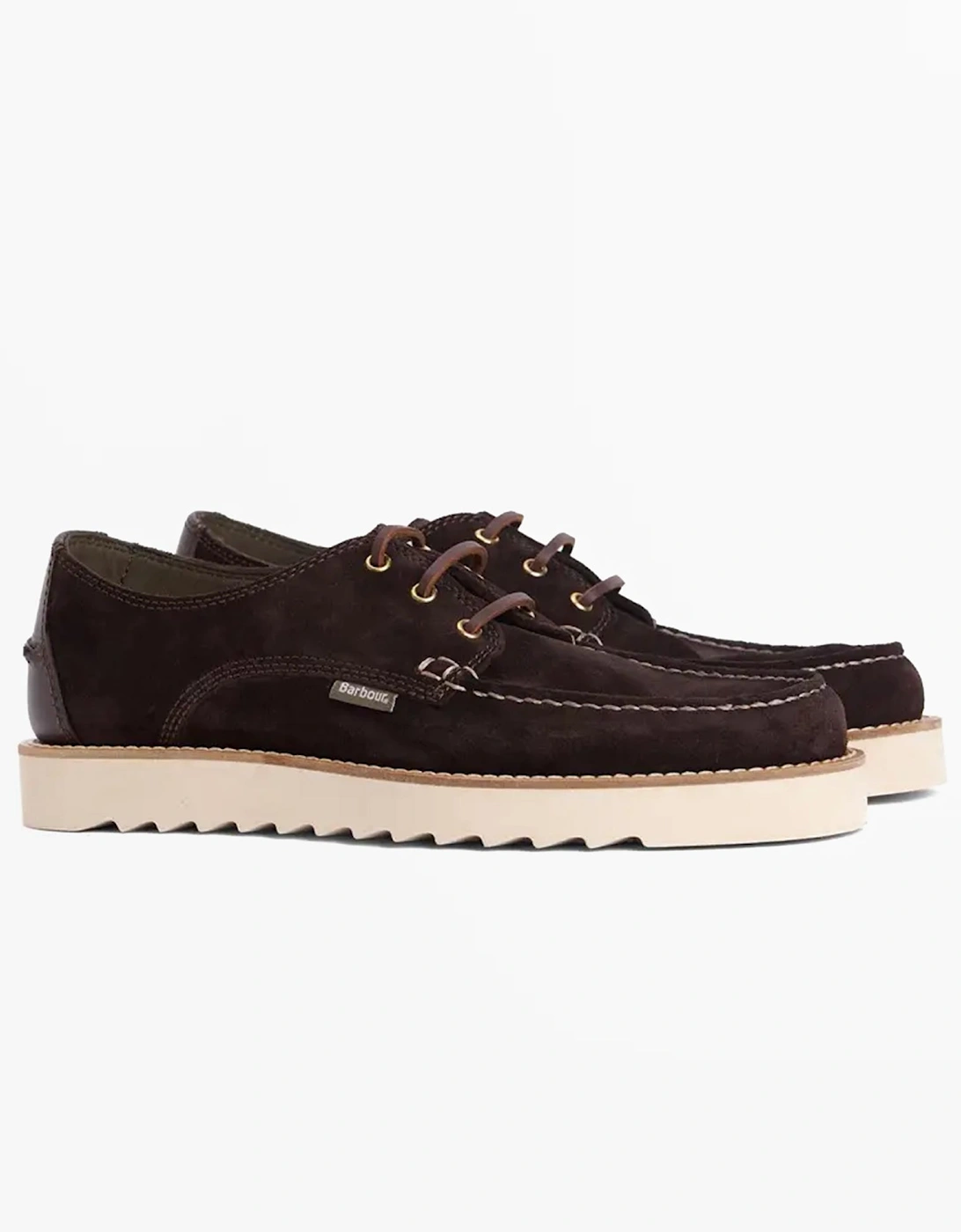 AYDON Mens Derby Shoes Dark Brown Suede, 6 of 5